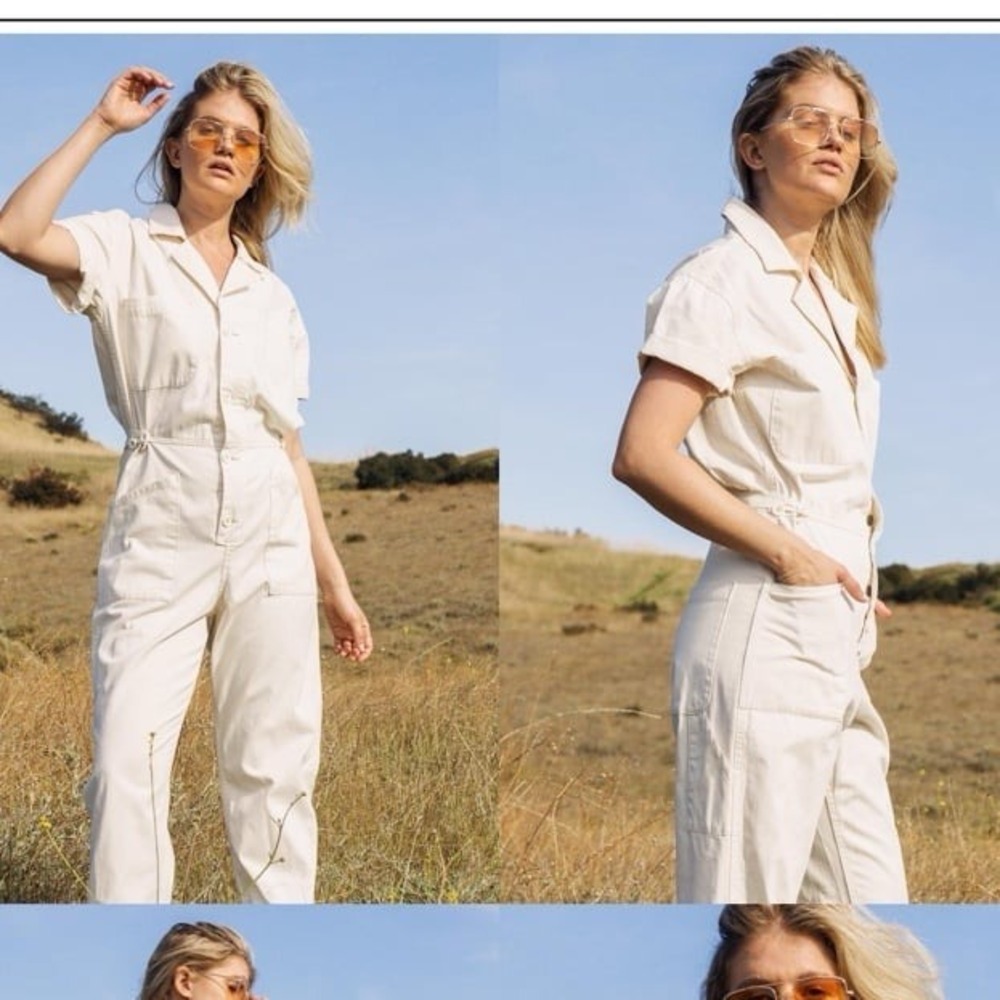 Pistola Grover Short Sleeve Field Suit Antique White Painter Utility Jumpsuit